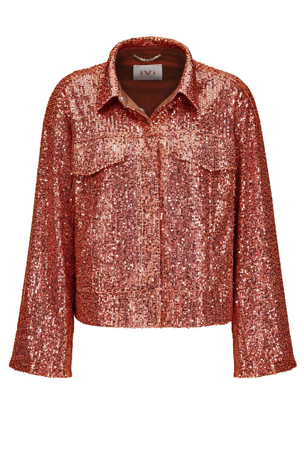 IVI GmbH SEQUINS Boxy Jacke cognac