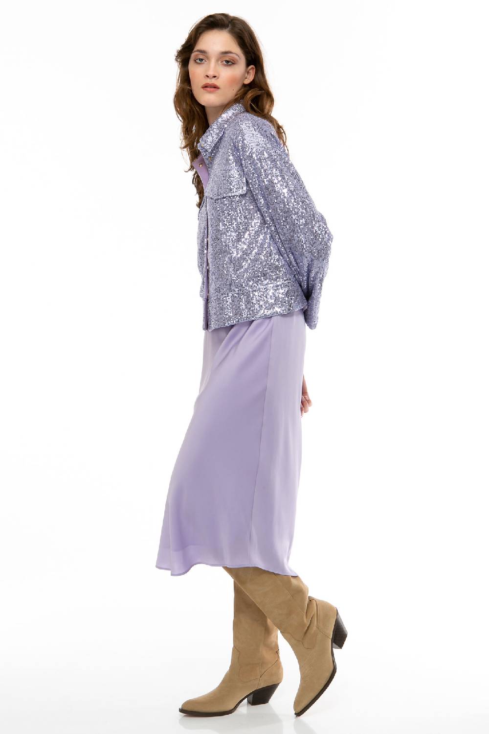 IVI GmbH SEQUINS Boxy Jacke Lila