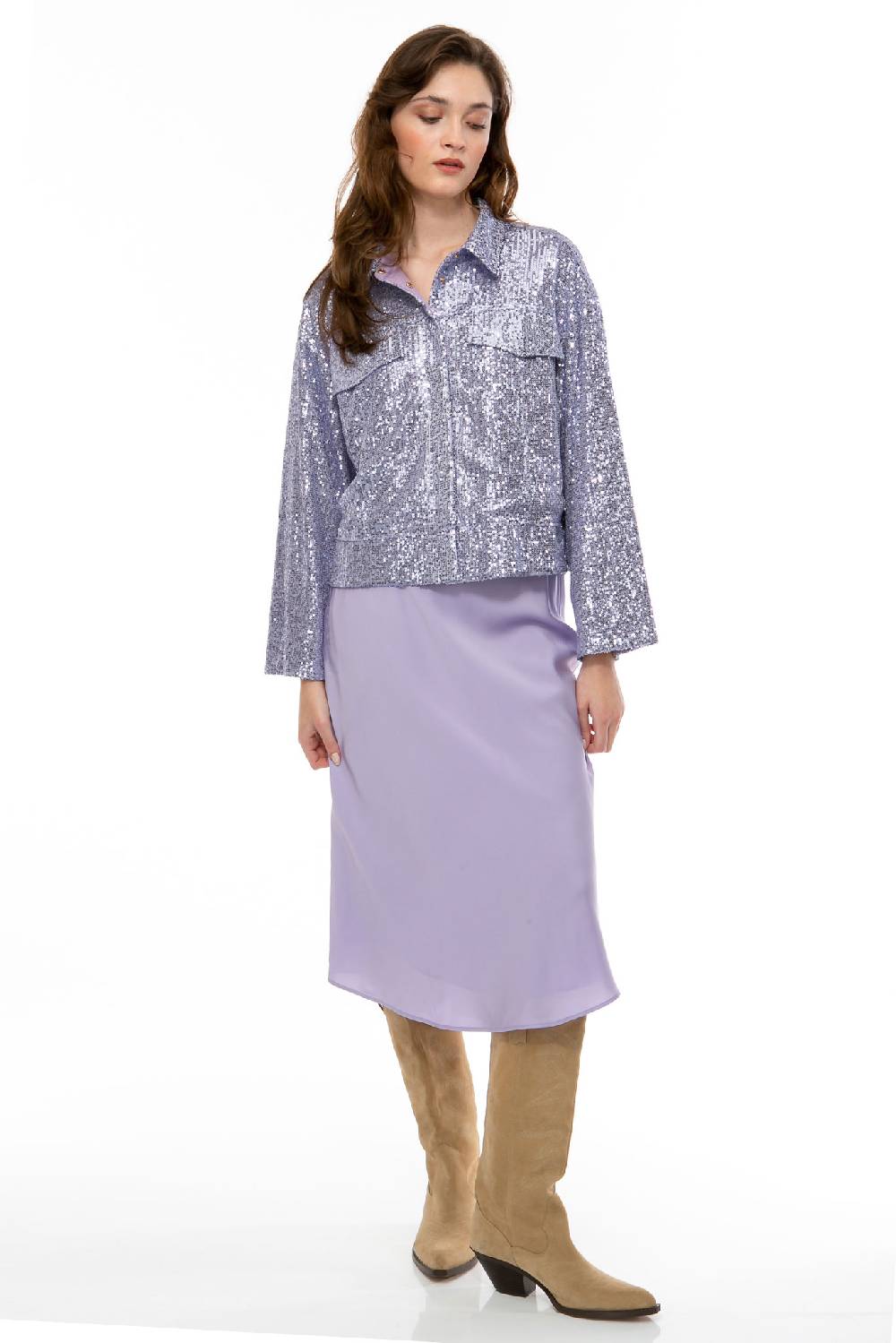 IVI GmbH SEQUINS Boxy Jacke Lila