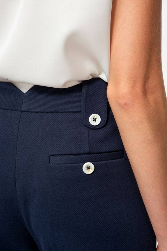 IVI GmbH SOLID JERSEY Bootcut Hose Navy