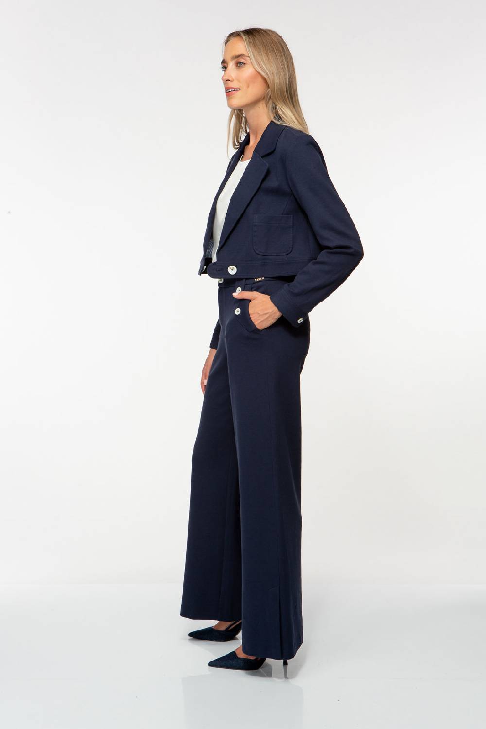 IVI GmbH SOLID JERSEY Verkürzter Blazer Navy