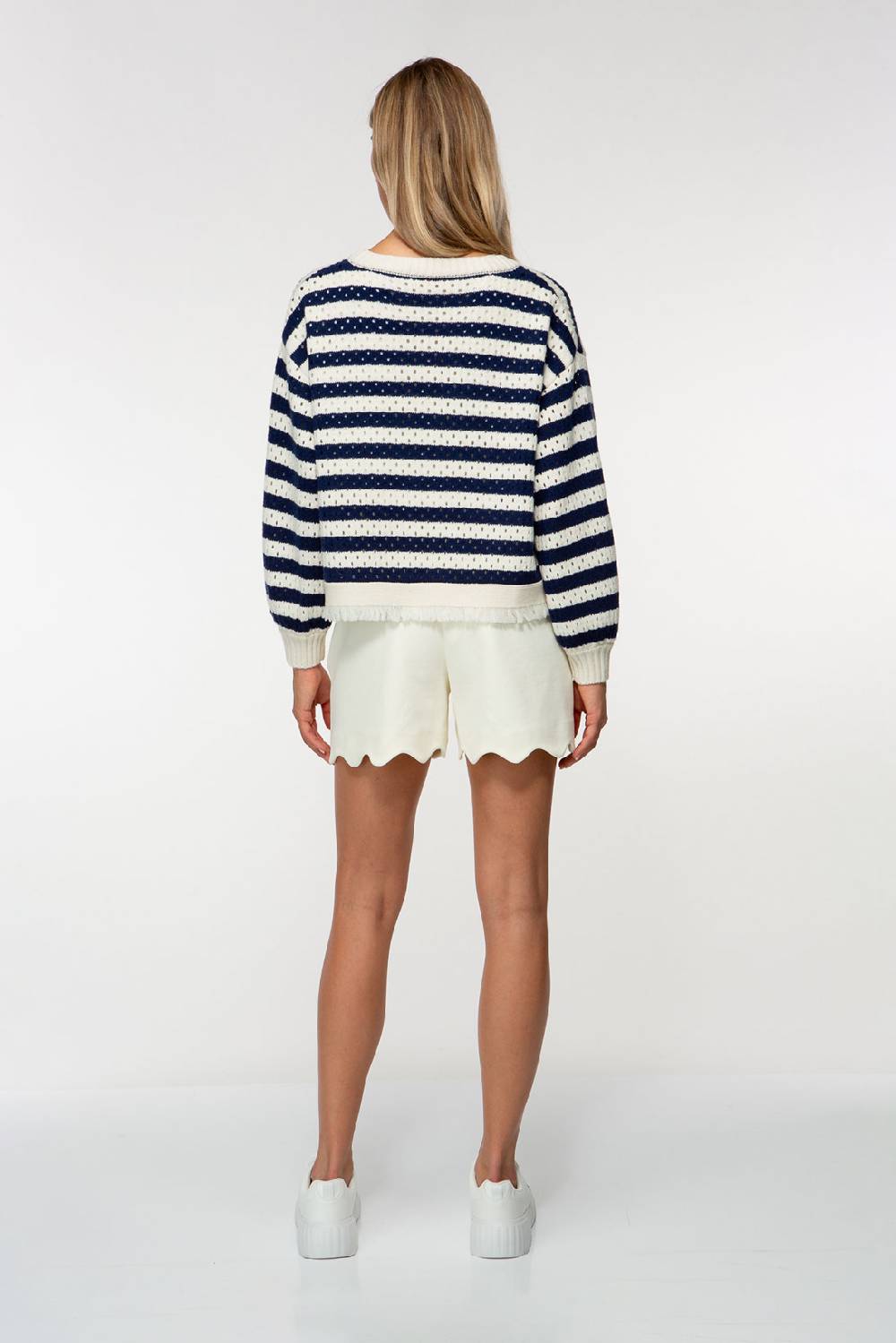 IVI GmbH SOLID KNIT Boxy Cardigan Mit Streifen