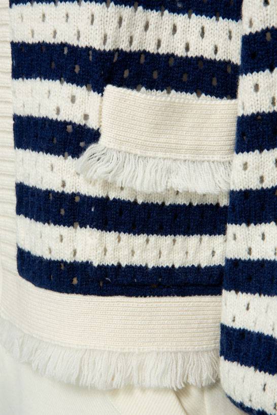 IVI GmbH SOLID KNIT Boxy Cardigan Mit Streifen