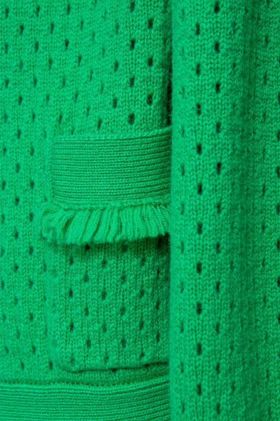 IVI GmbH SOLID KNIT Boxy Cardigan Smaragd