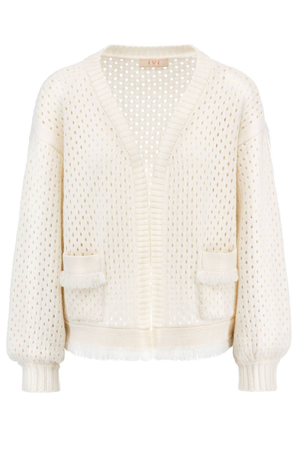 IVI GmbH SOLID KNIT Boxy Cardigan weiß