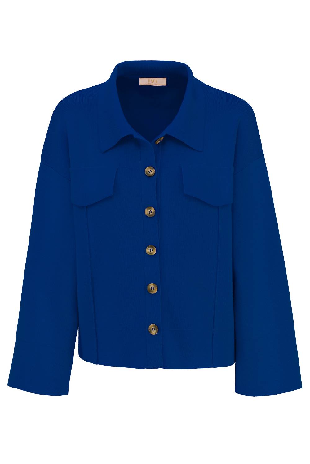IVI GmbH SOLID KNIT Boxy Jacke royal blau