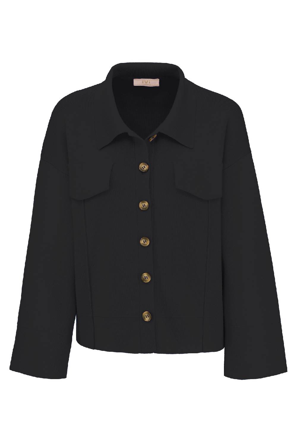 IVI GmbH SOLID KNIT Boxy Jacke schwarz