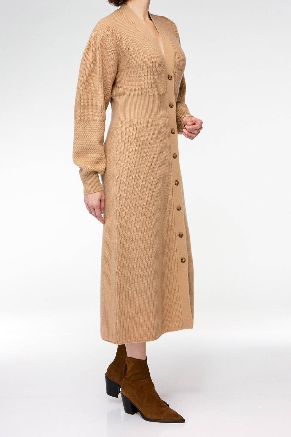 IVI GmbH SOLID KNIT Kleid Im Struktur-Mix Camel