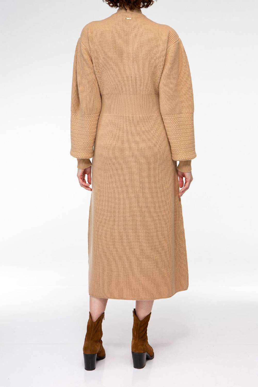 IVI GmbH SOLID KNIT Kleid Im Struktur-Mix Camel
