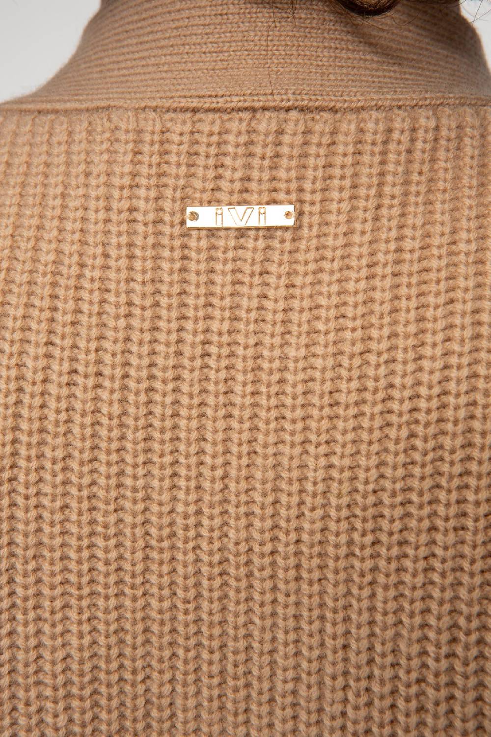IVI GmbH SOLID KNIT Kleid Im Struktur-Mix Camel