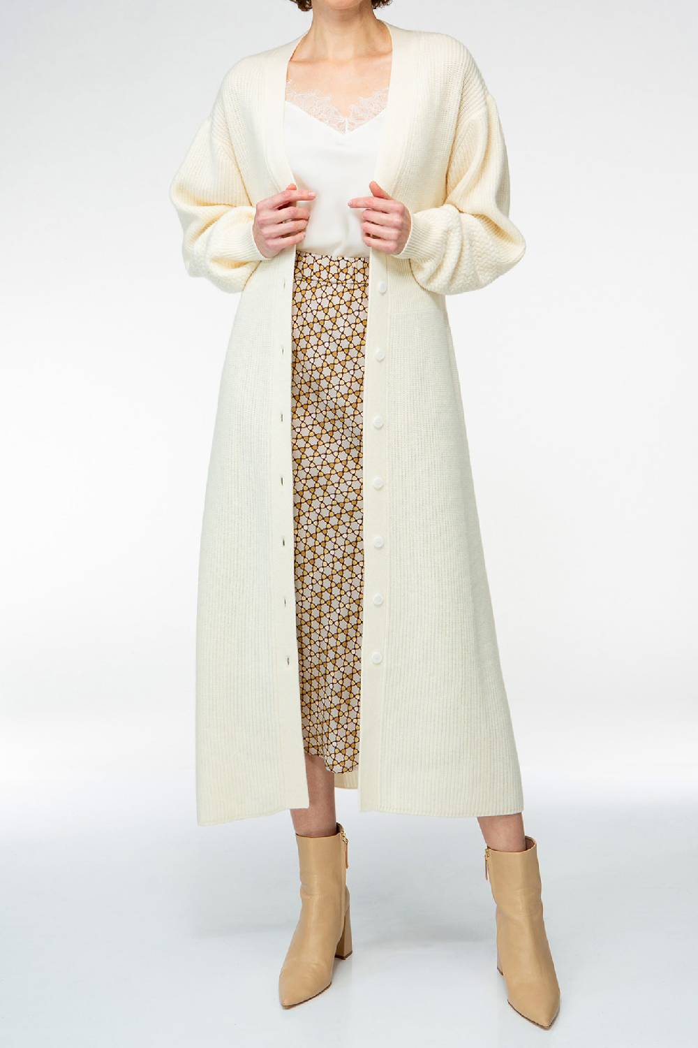 IVI GmbH SOLID KNIT Kleid Im Struktur-Mix Weiß