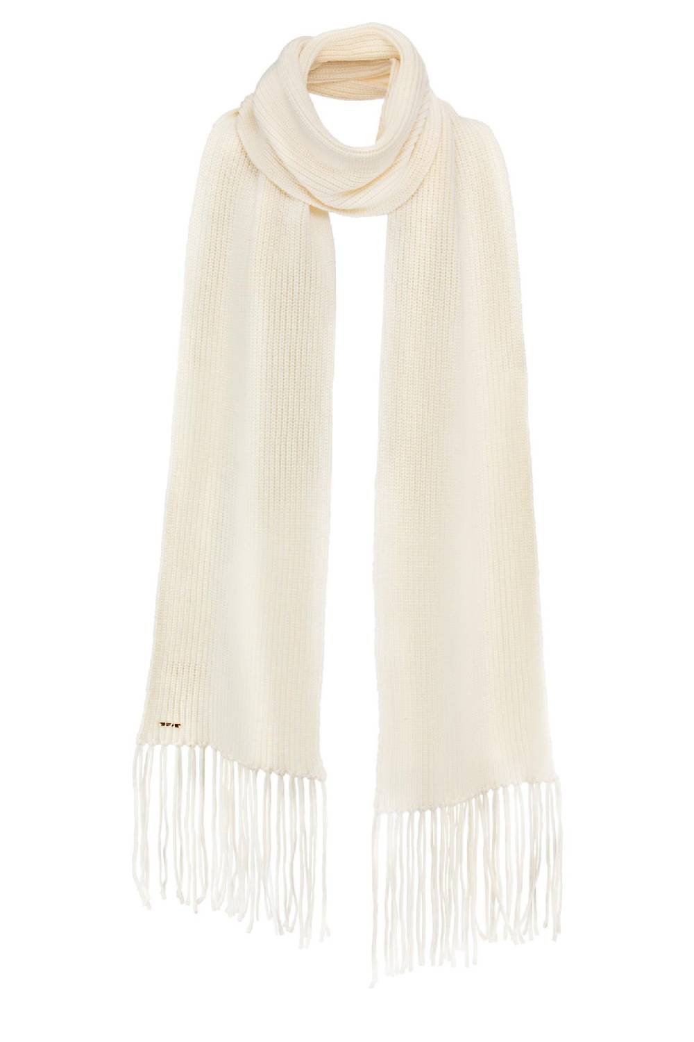 IVI GmbH SOLID KNIT Langer Schal mit Fransen weiß