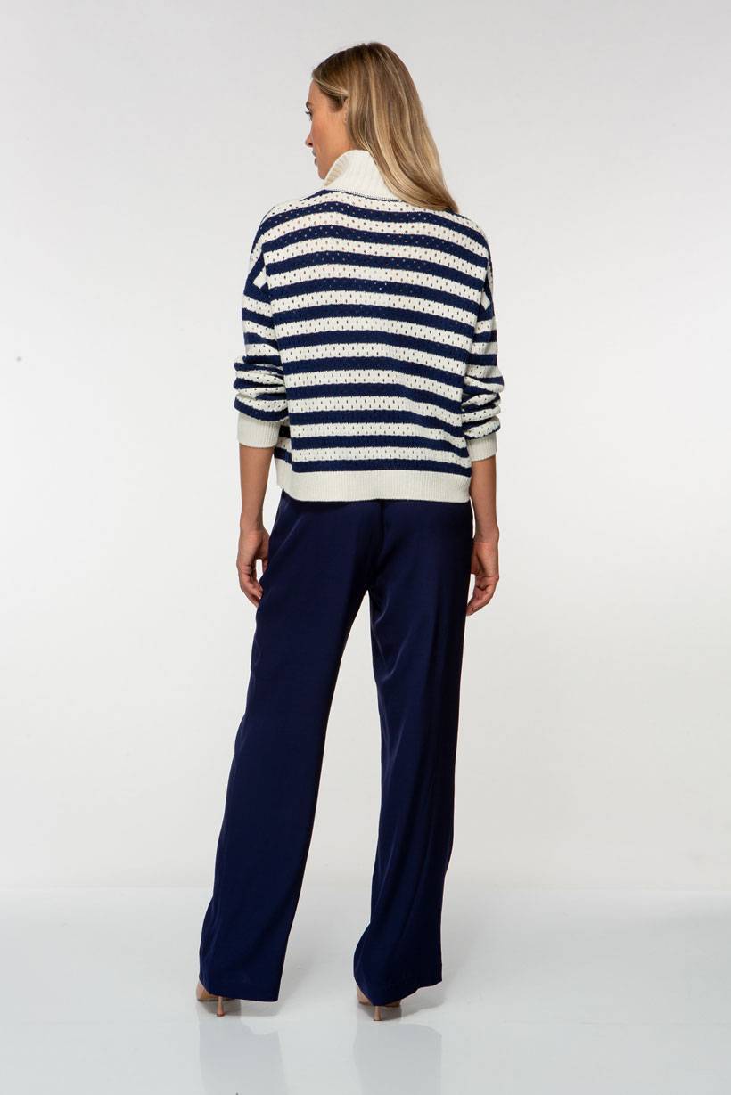 IVI GmbH SOLID KNIT Troyer Pullover Mit Streifen