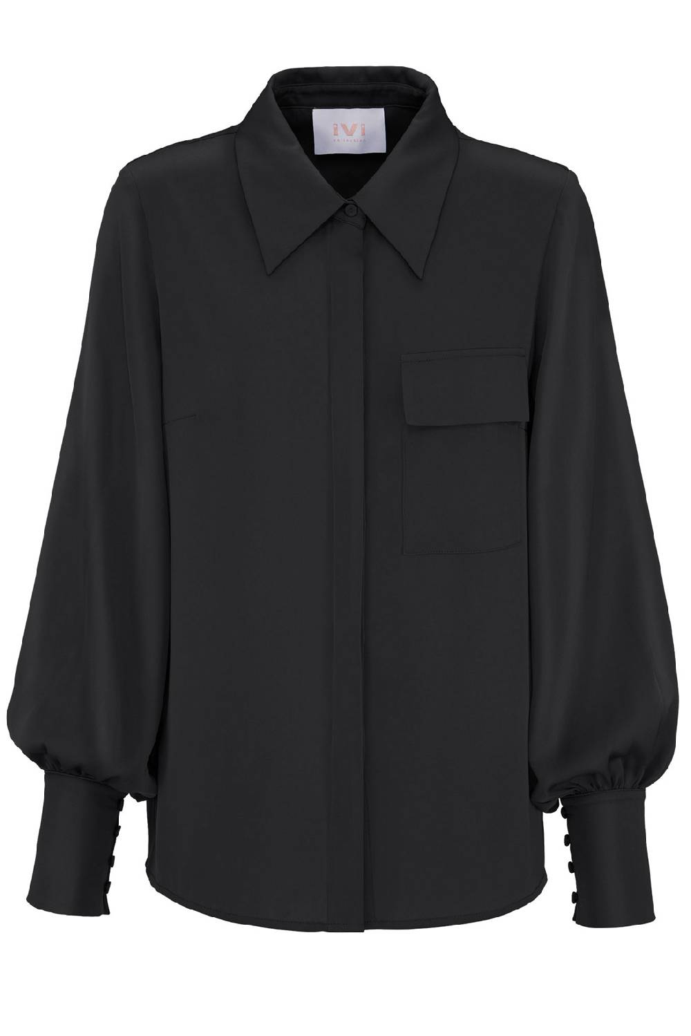 IVI GmbH SOLID SILK Hemdbluse schwarz