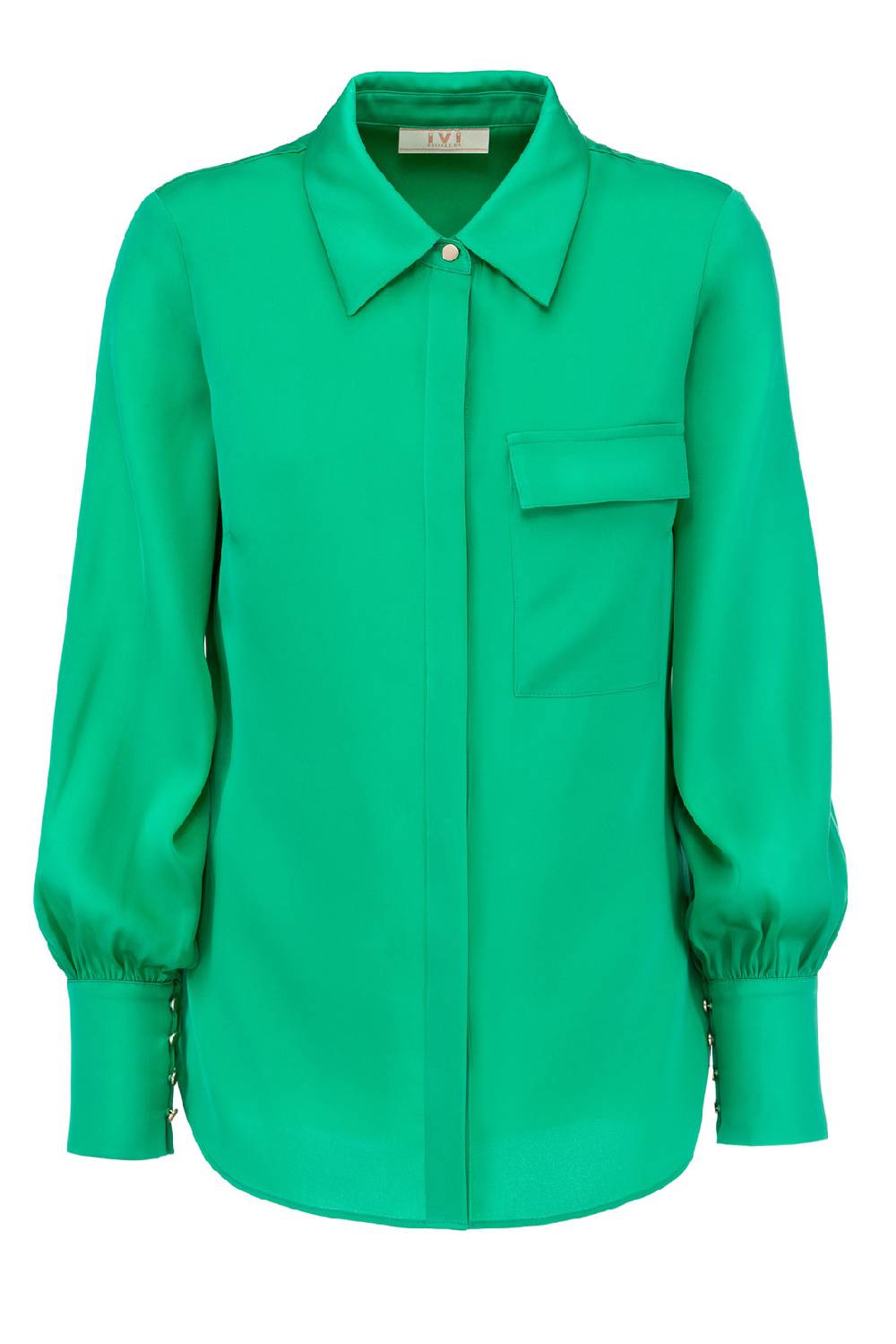 IVI GmbH SOLID SILK Hemdbluse smaragd