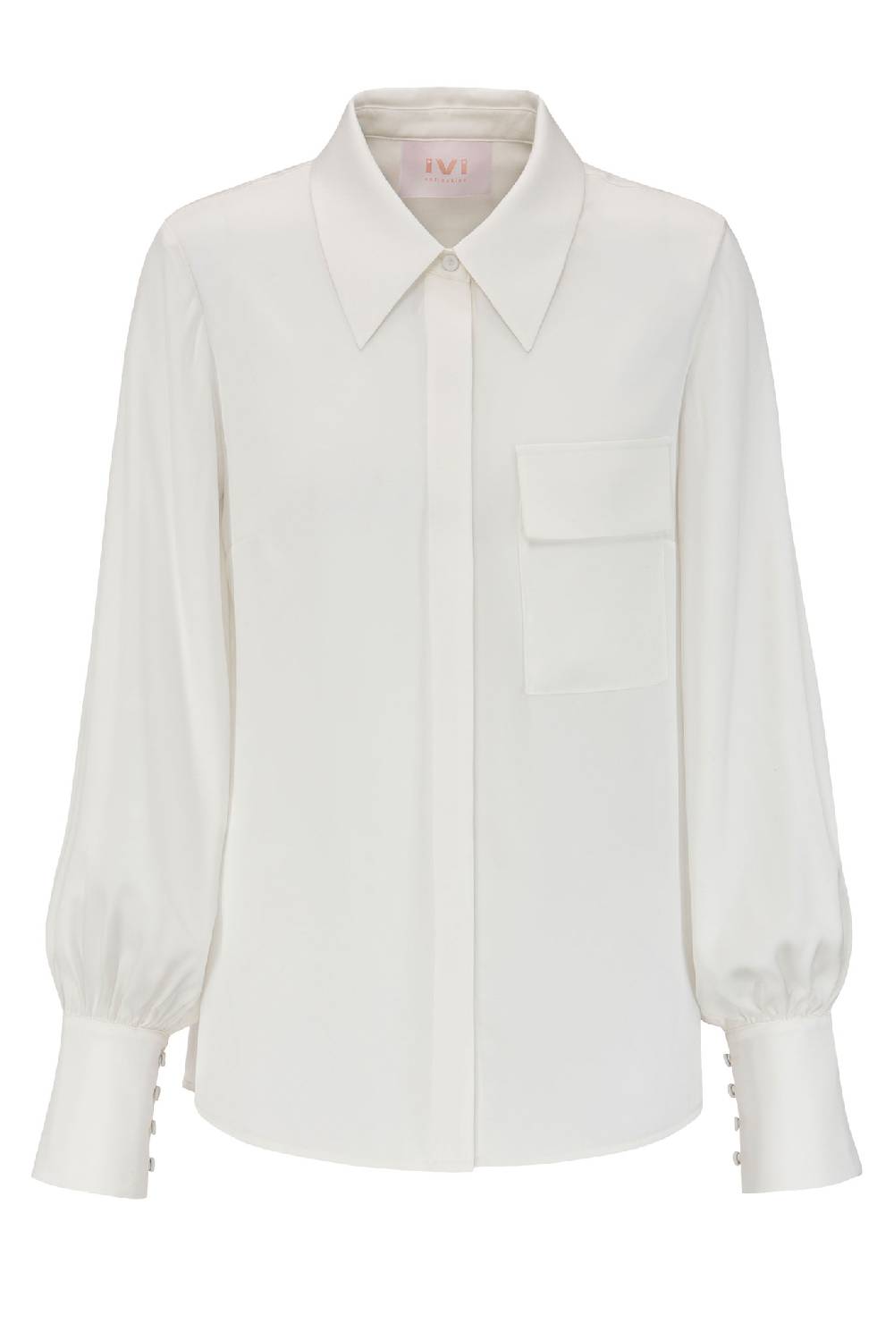 IVI GmbH SOLID SILK Hemdbluse weiß
