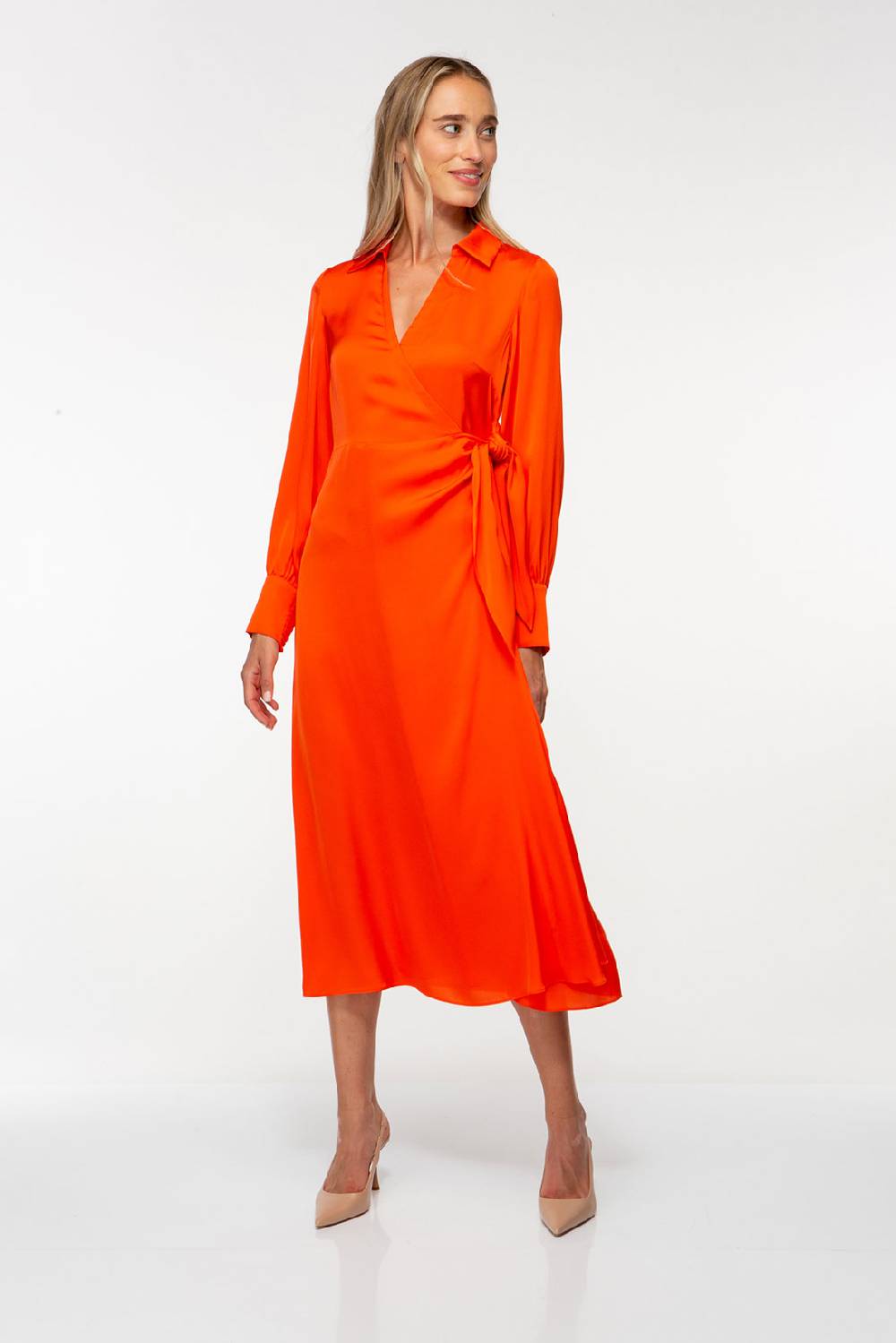 IVI GmbH SOLID SILK Midi Wickelkleid Grenadine