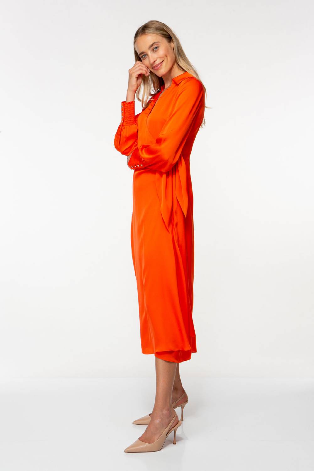 IVI GmbH SOLID SILK Midi Wickelkleid Grenadine