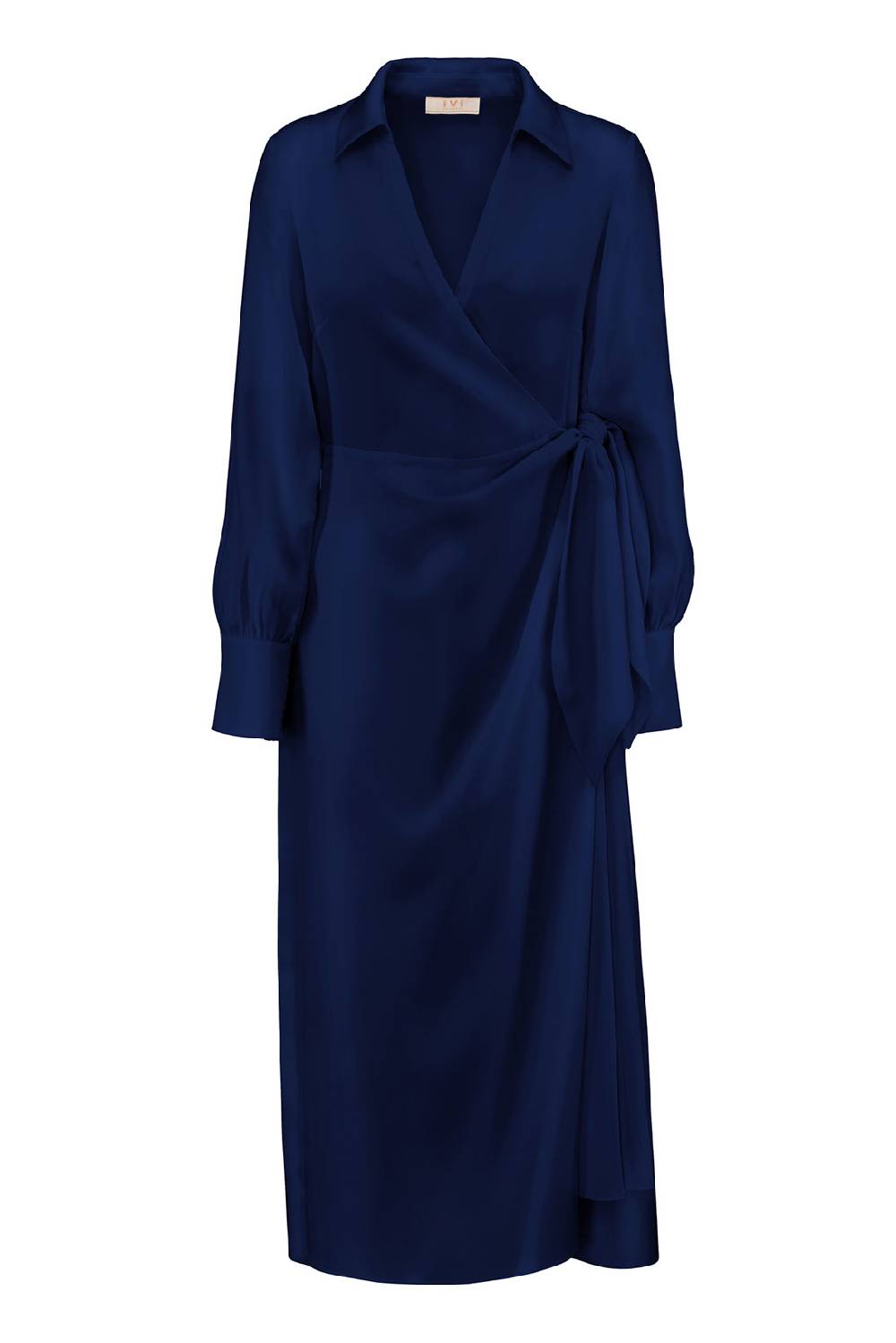 IVI GmbH SOLID SILK Midi Wickelkleid navy