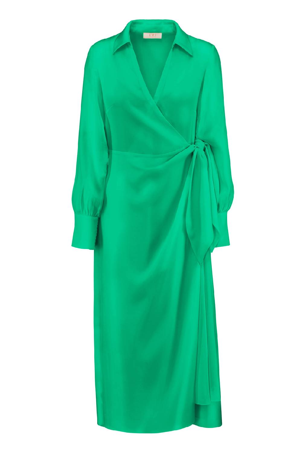 IVI GmbH SOLID SILK Midi Wickelkleid smaragd