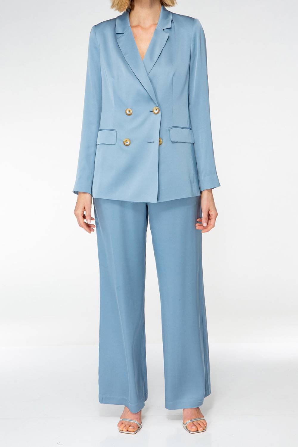 IVI GmbH SOLID SILK Seidenblazer Hellblau