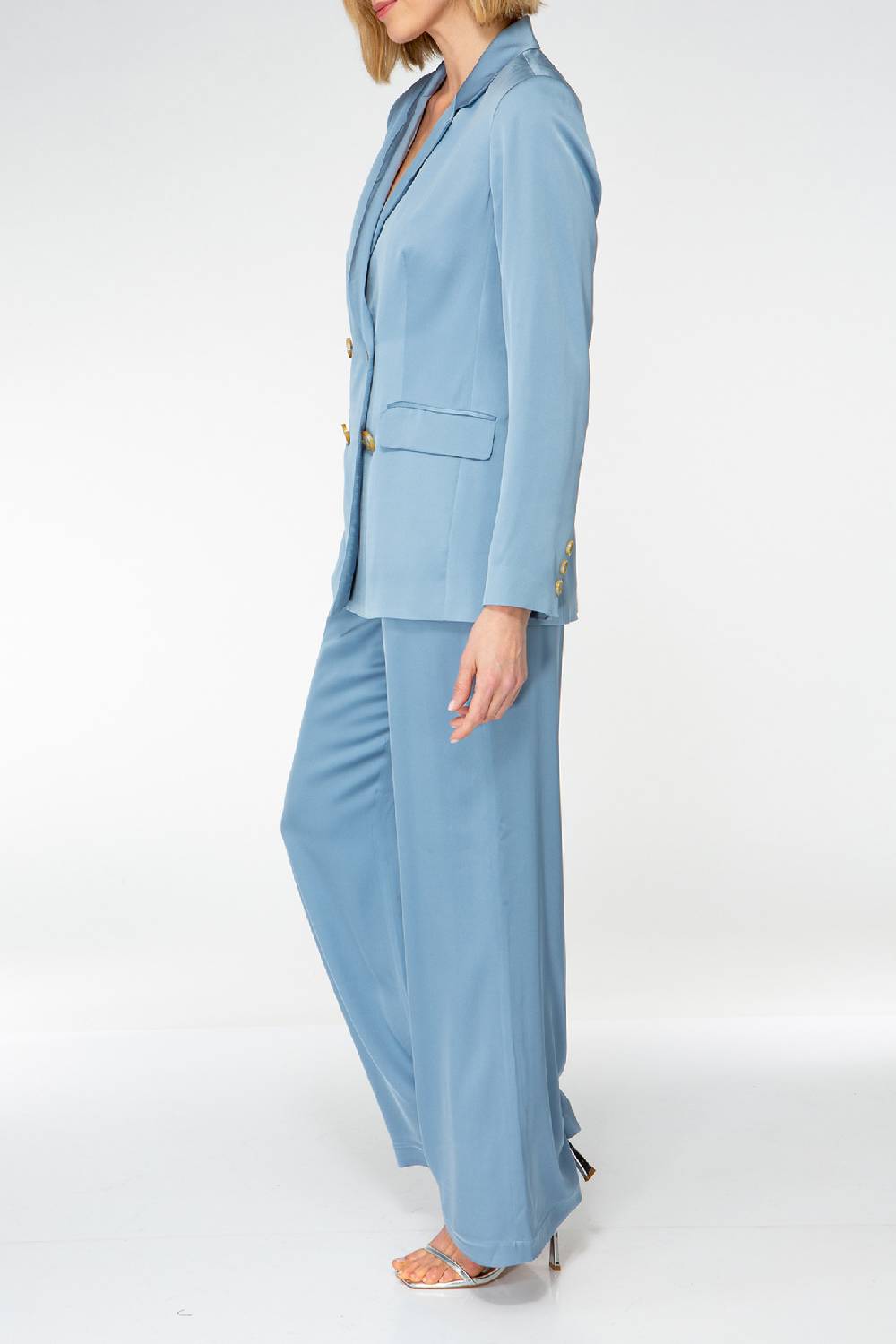 IVI GmbH SOLID SILK Seidenblazer Hellblau