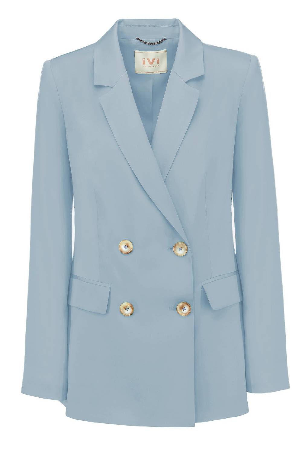 IVI GmbH SOLID SILK Seidenblazer hellblau