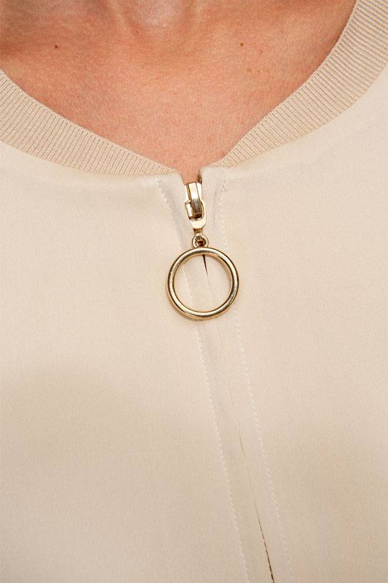 IVI GmbH SOLID SILK Seidenblouson Light Sand