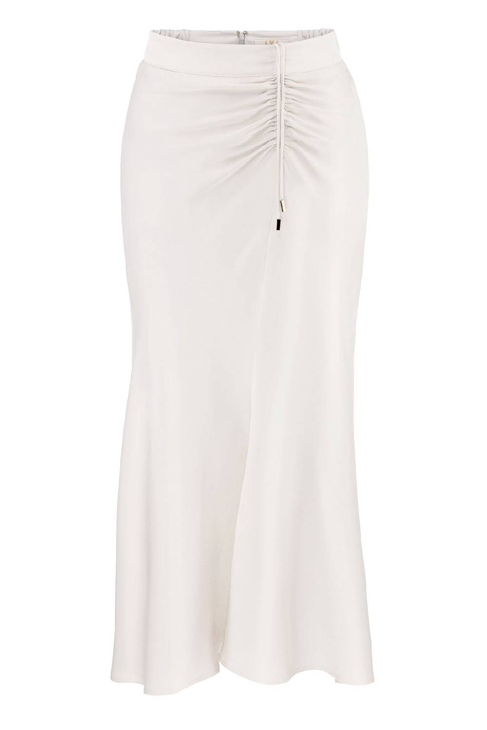 IVI GmbH SOLID SILK Seidenrock mit Raffung weiß