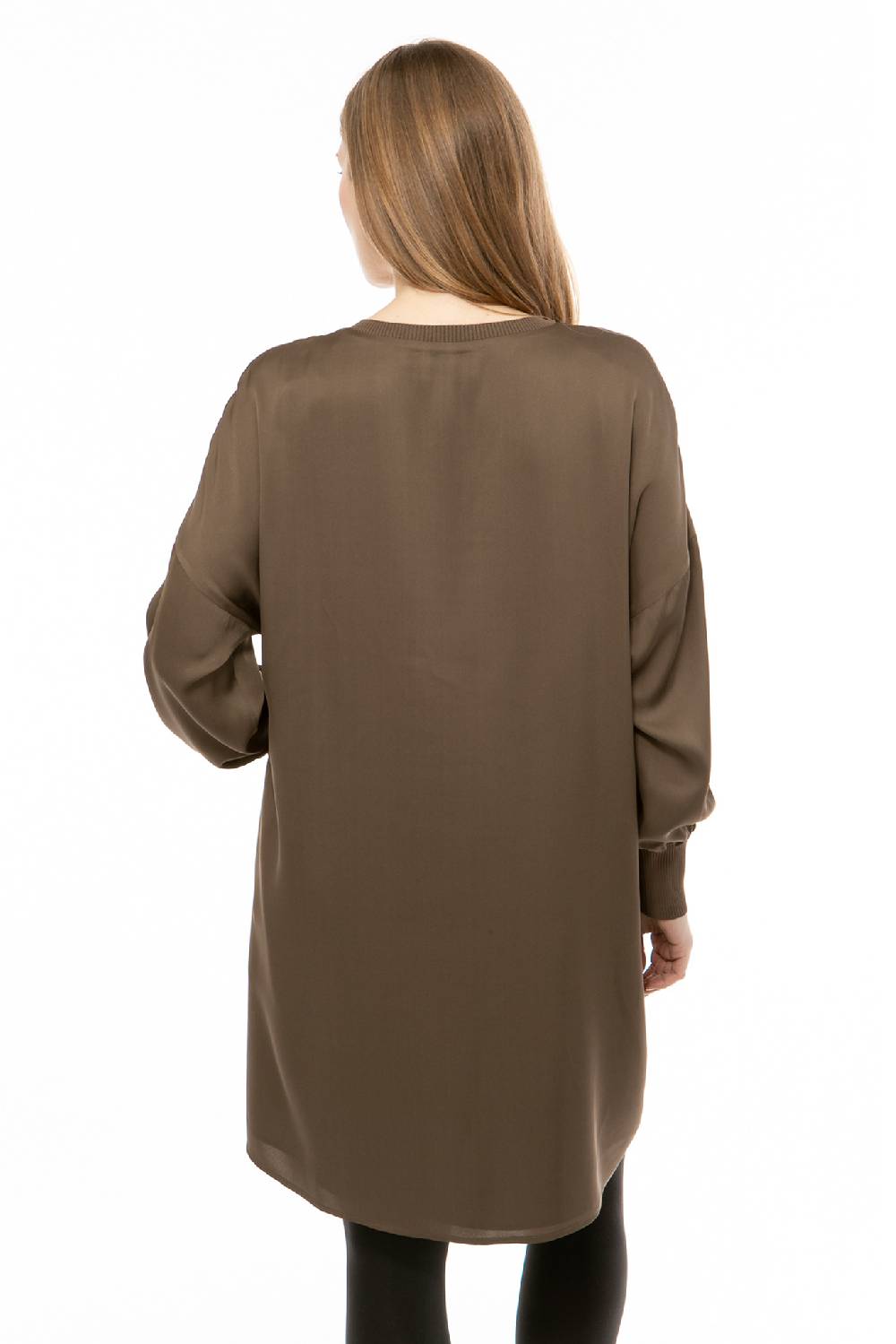IVI GmbH SOLID SILK Tunika-Kleid Olive