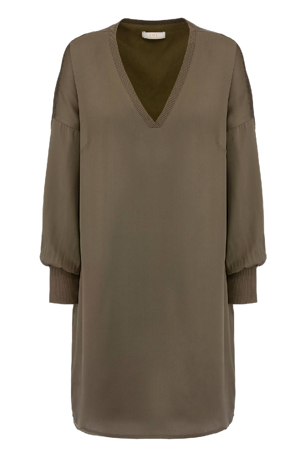 IVI GmbH SOLID SILK Tunika-Kleid olive