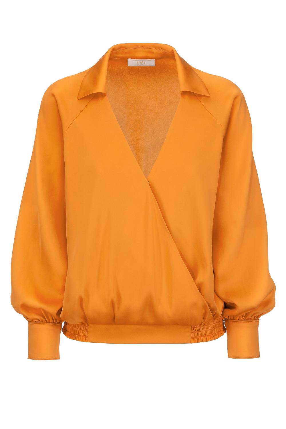 IVI GmbH SOLID SILK Wickelbluse safran