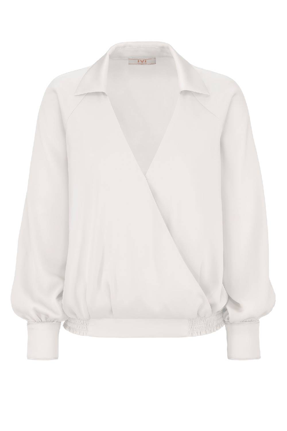 IVI GmbH SOLID SILK Wickelbluse weiß