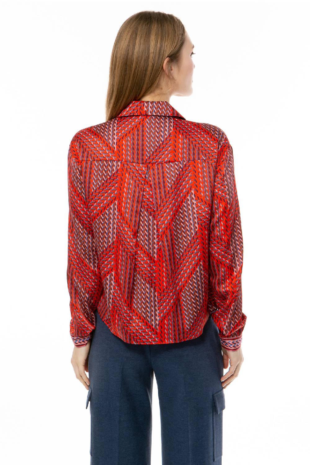 IVI GmbH STRIPES Cropped Bluse Rot