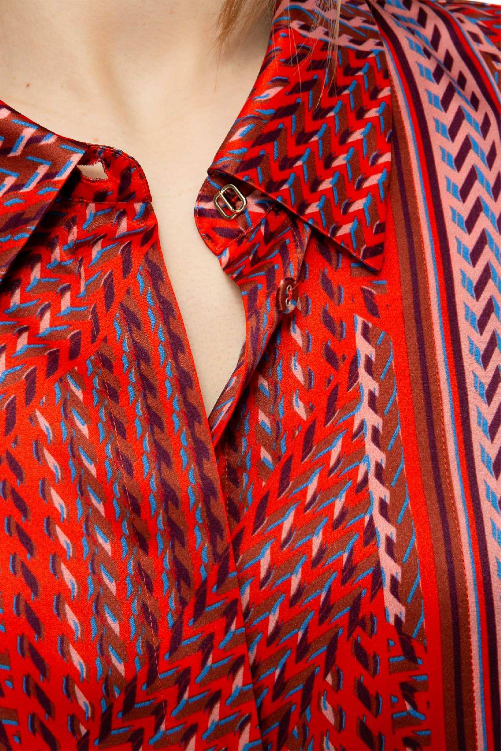 IVI GmbH STRIPES Cropped Bluse Rot