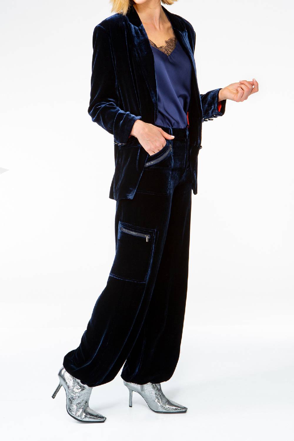 IVI GmbH VELVET Blazer Aus Seidensamt Navy