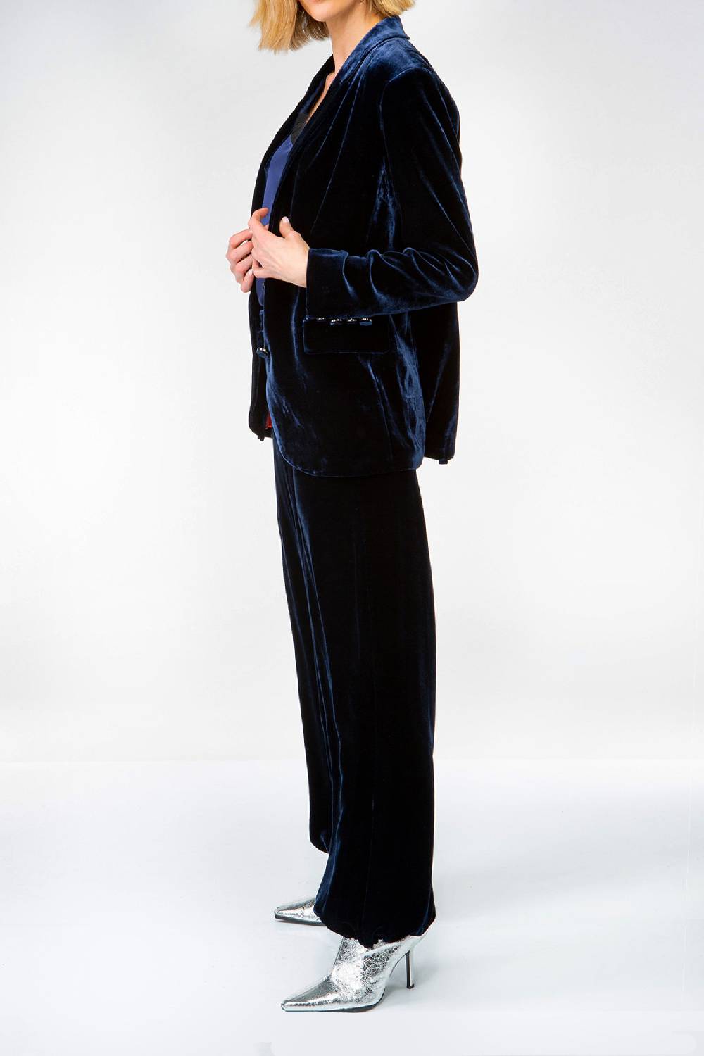 IVI GmbH VELVET Blazer Aus Seidensamt Navy