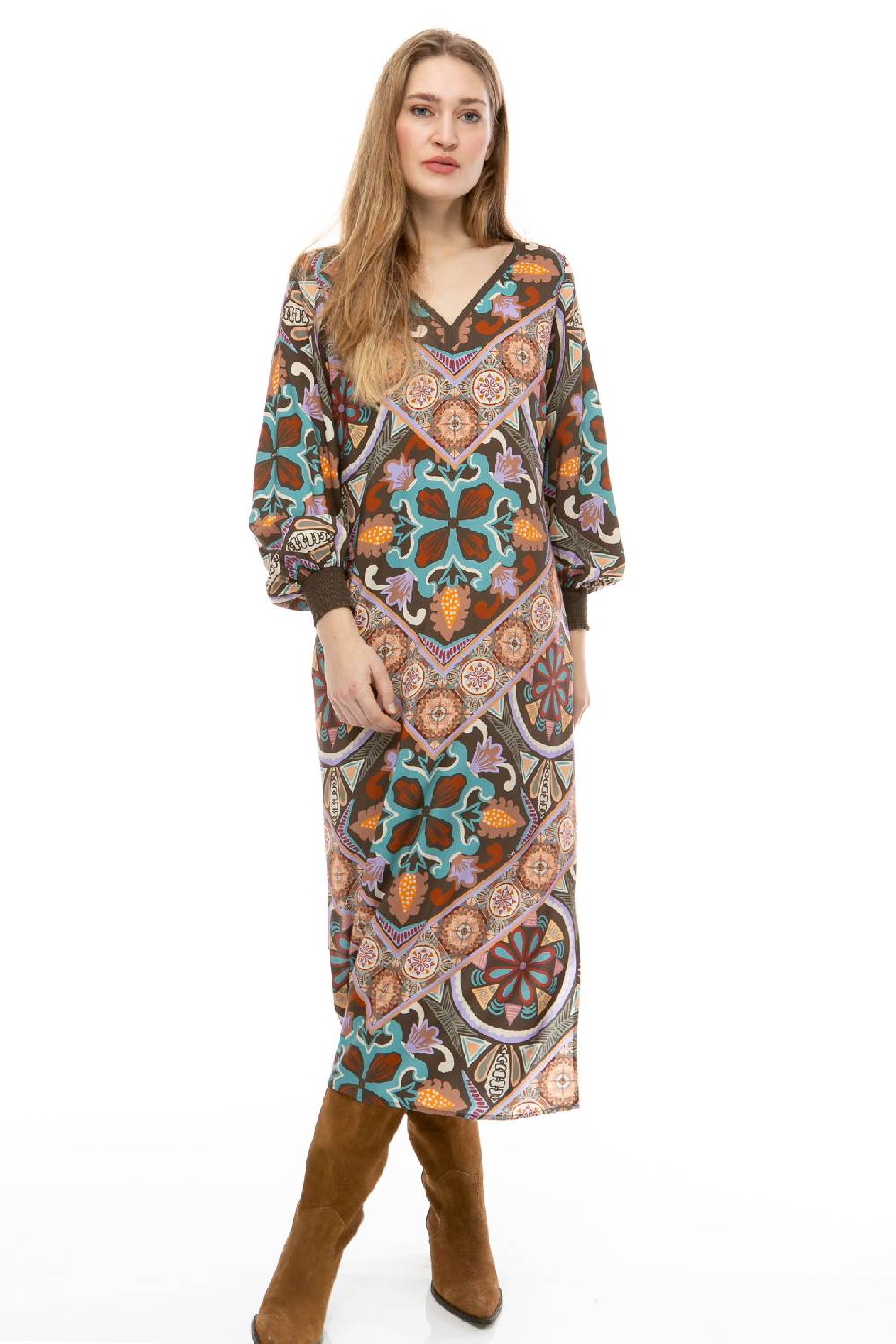 IVI GmbH VINTAGE FLOWERS Kleid Olive