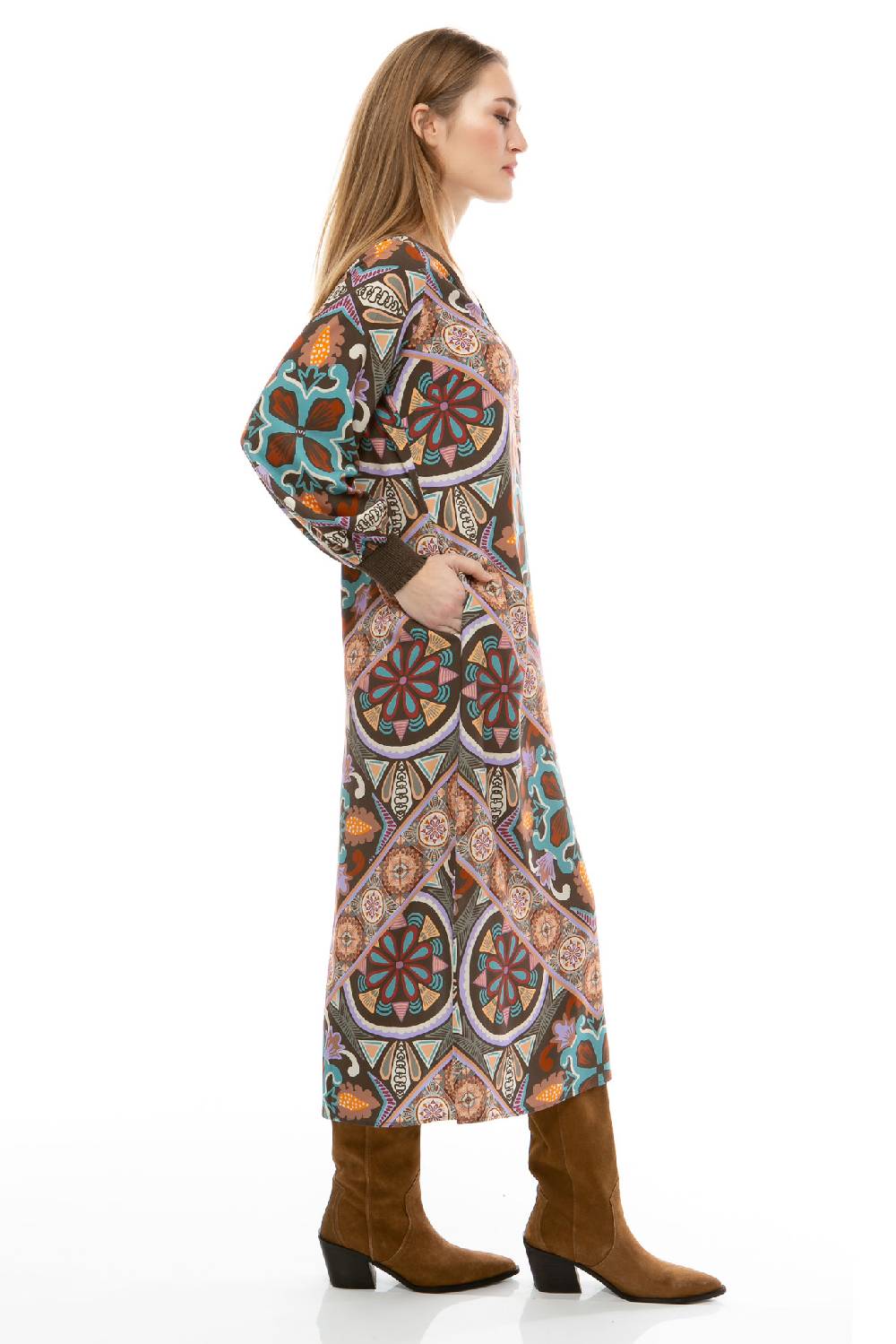 IVI GmbH VINTAGE FLOWERS Kleid Olive