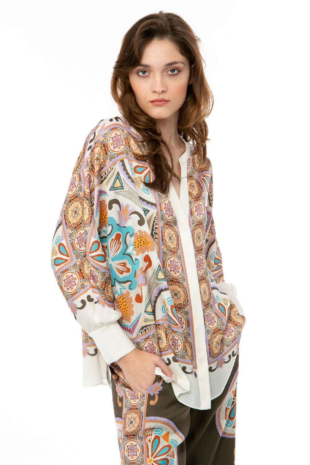 IVI GmbH VINTAGE FLOWERS Tunika Weiß