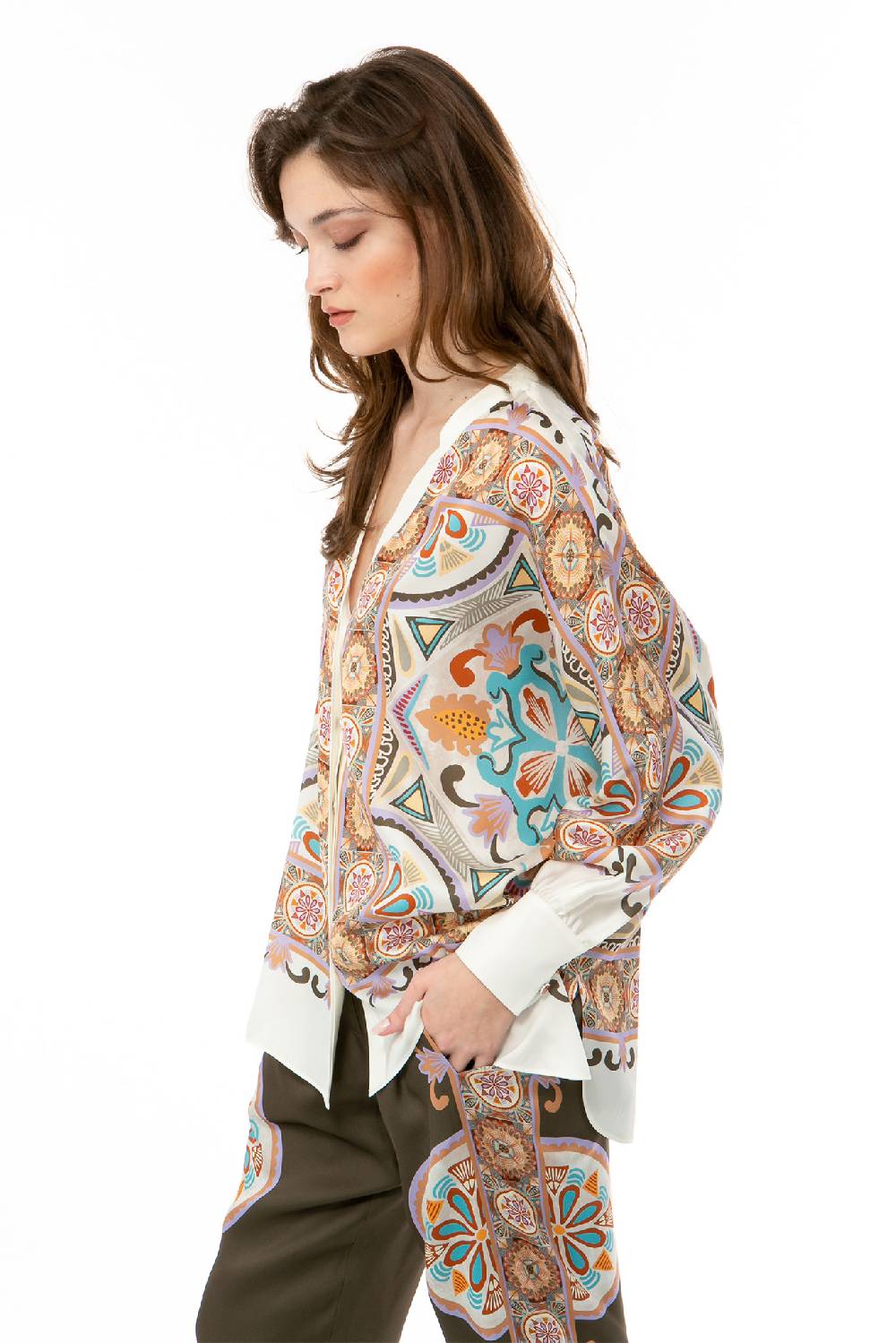 IVI GmbH VINTAGE FLOWERS Tunika Weiß