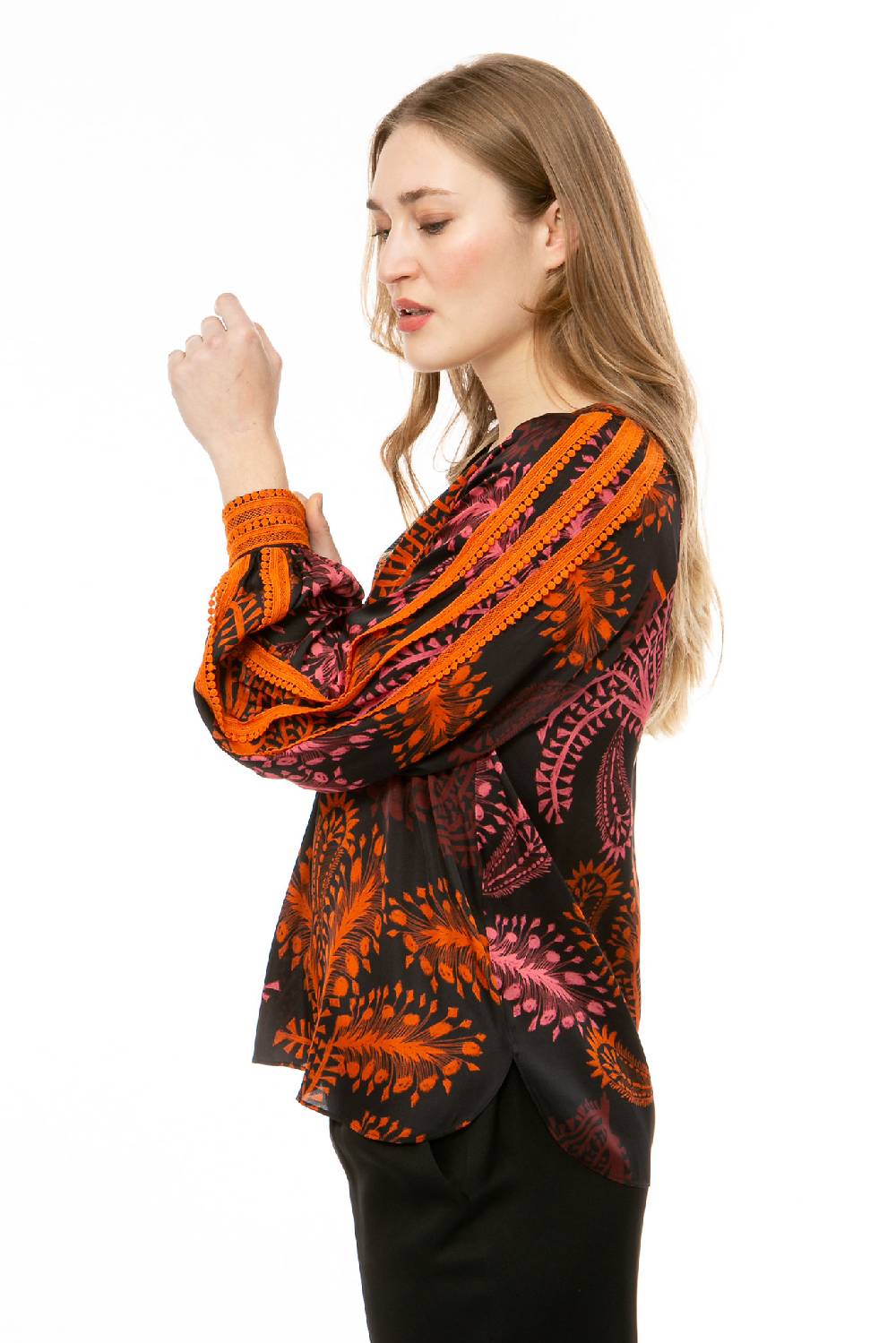 IVI GmbH WILD HERBS Bluse Mit Stickdetails Schwarz