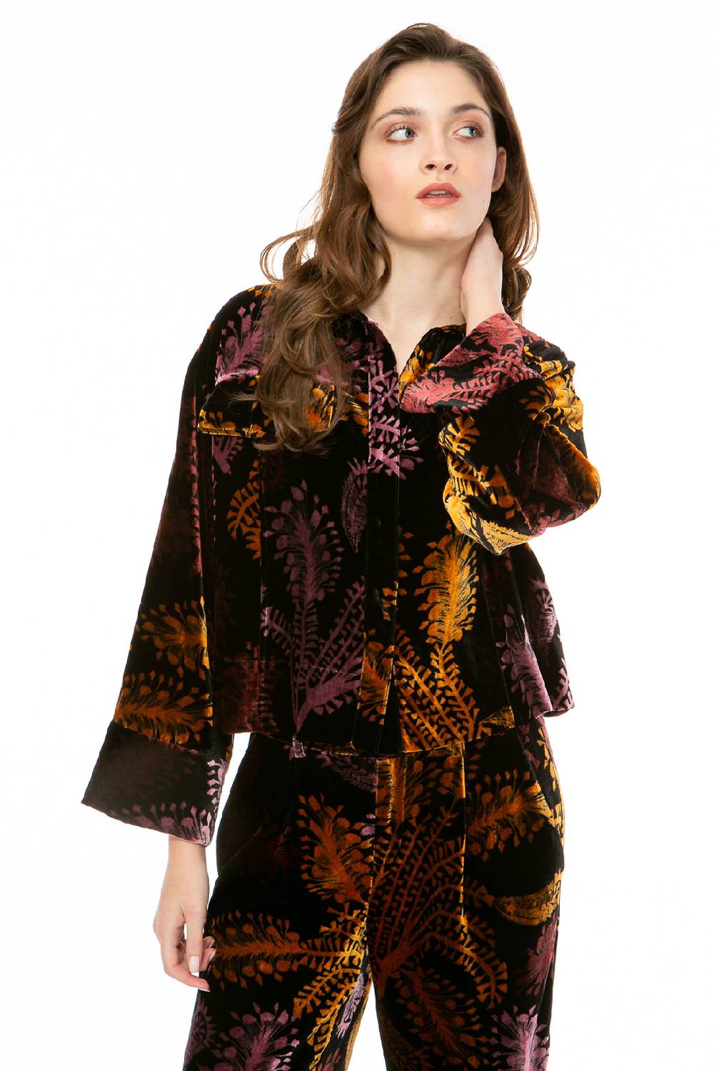 IVI GmbH WILD HERBS Boxy Bluse Aus Samt Schwarz