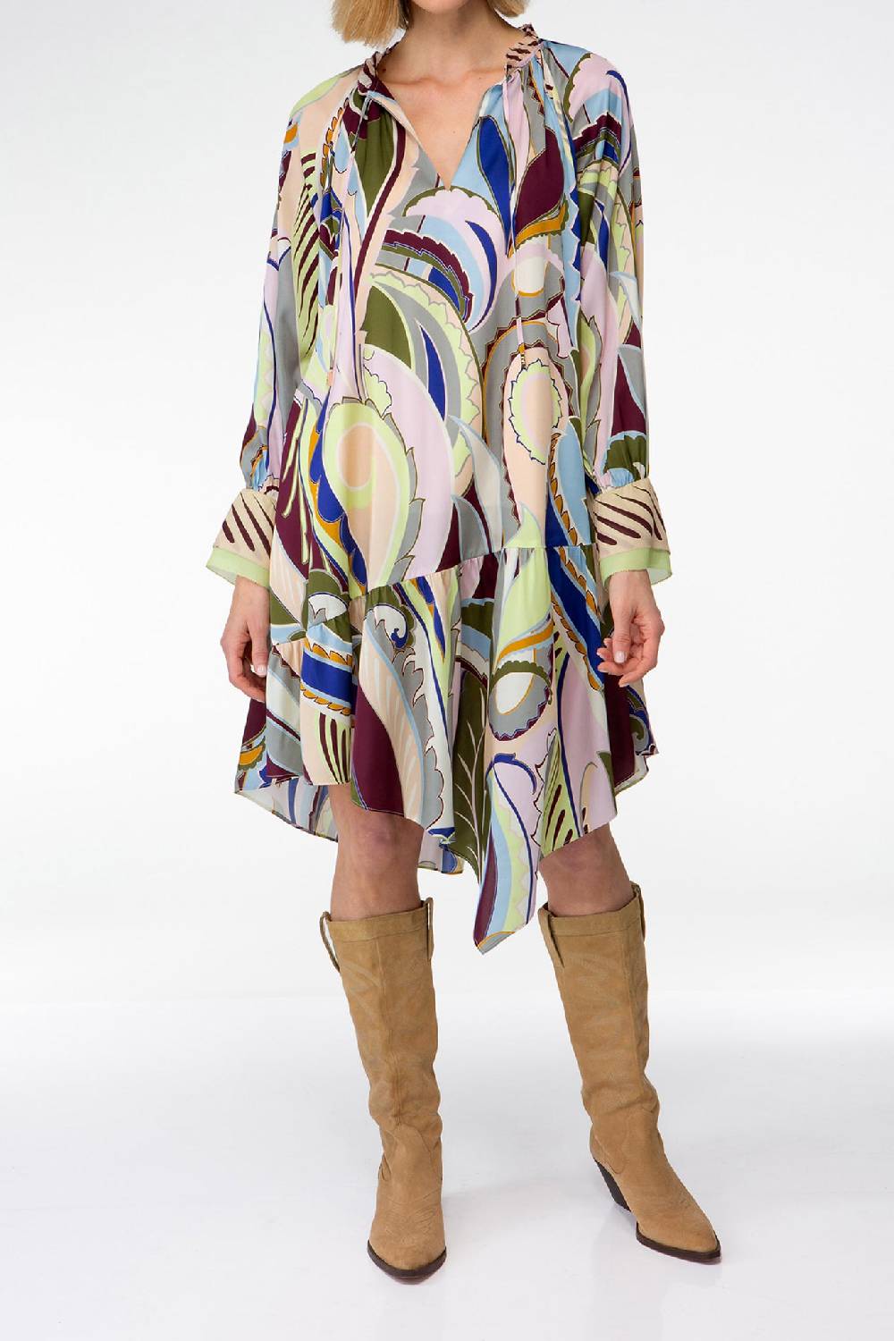 IVI GmbH LAS VEGAS Seidenkleid Mit Asymmetrischem Saum