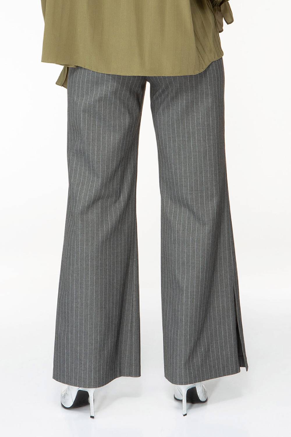 IVI GmbH PINSTRIPE Anzughose Mit Weitem Bein Graphit