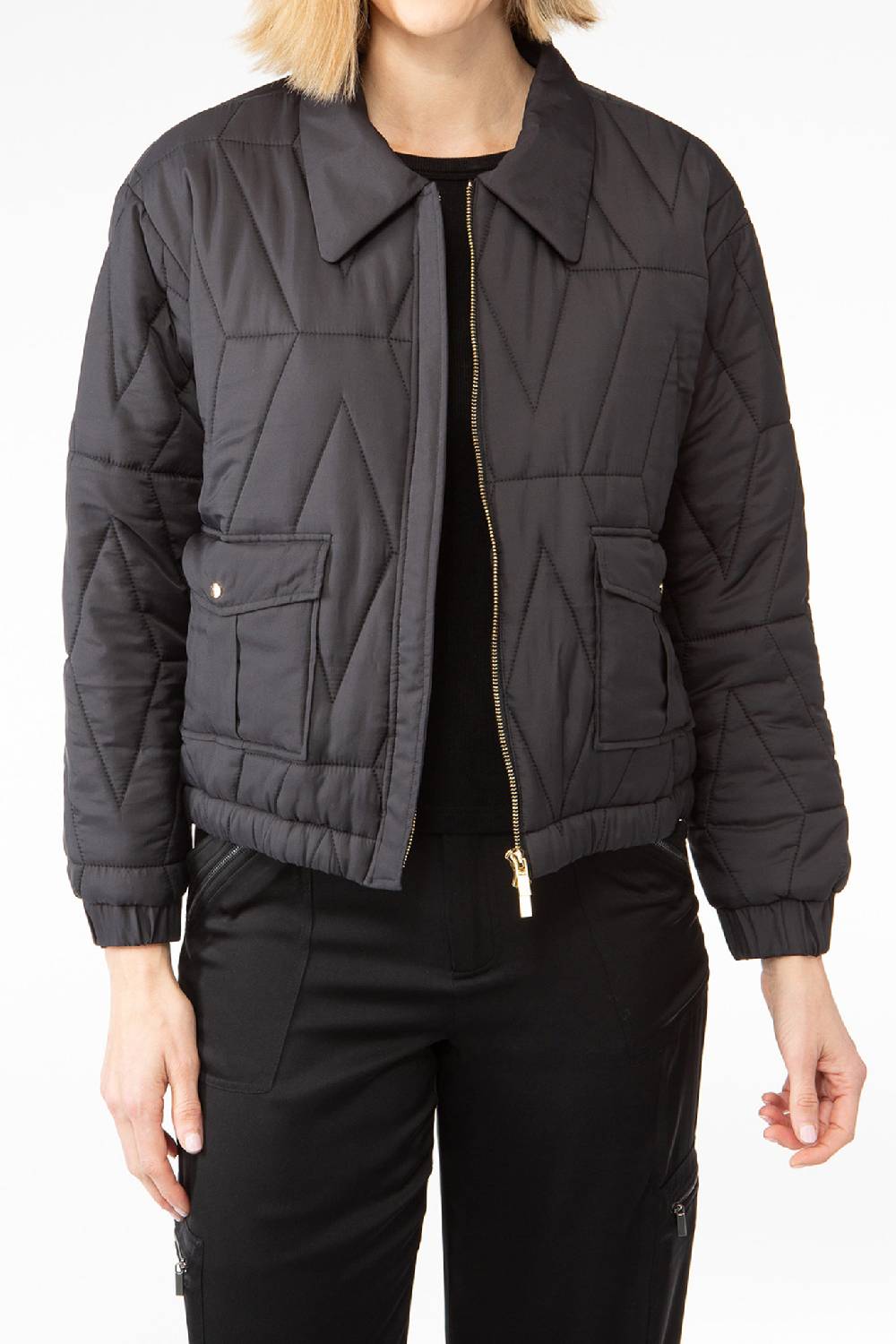 IVI GmbH PUFFER NYLON Jacke Mit Signature Steppung Schwarz