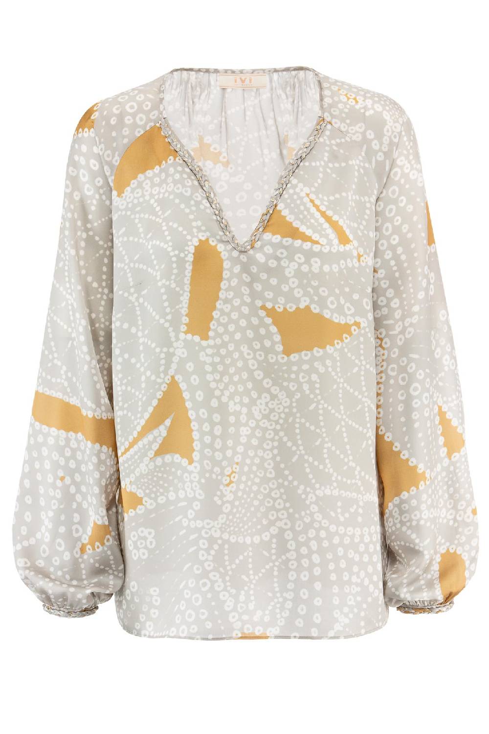 IVI GmbH RAINBOW FISH Bedruckte Bluse mit geflochteten Details