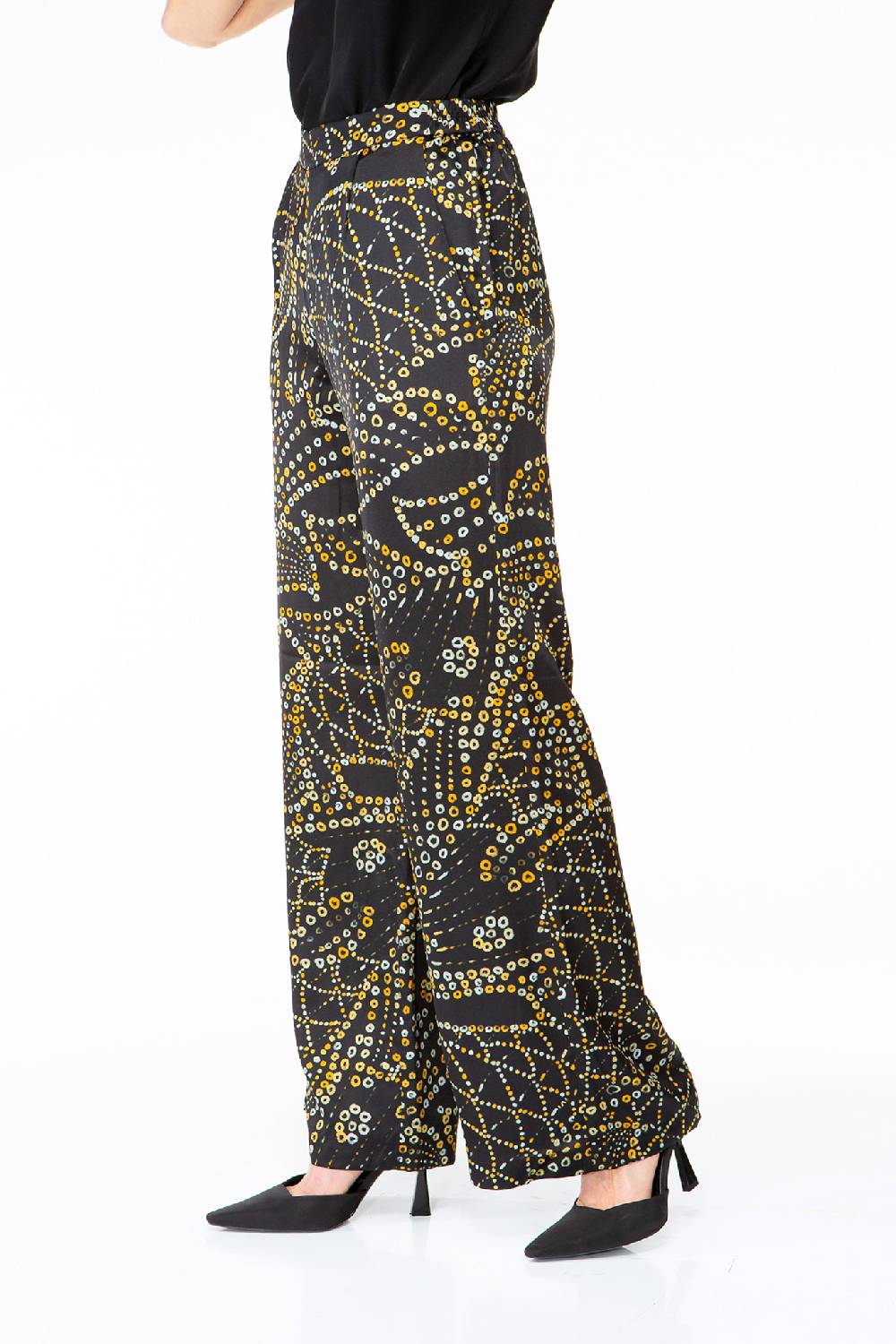 IVI GmbH RAINBOW FISH Bedruckte Hose Mit Weitem Bein Schwarz