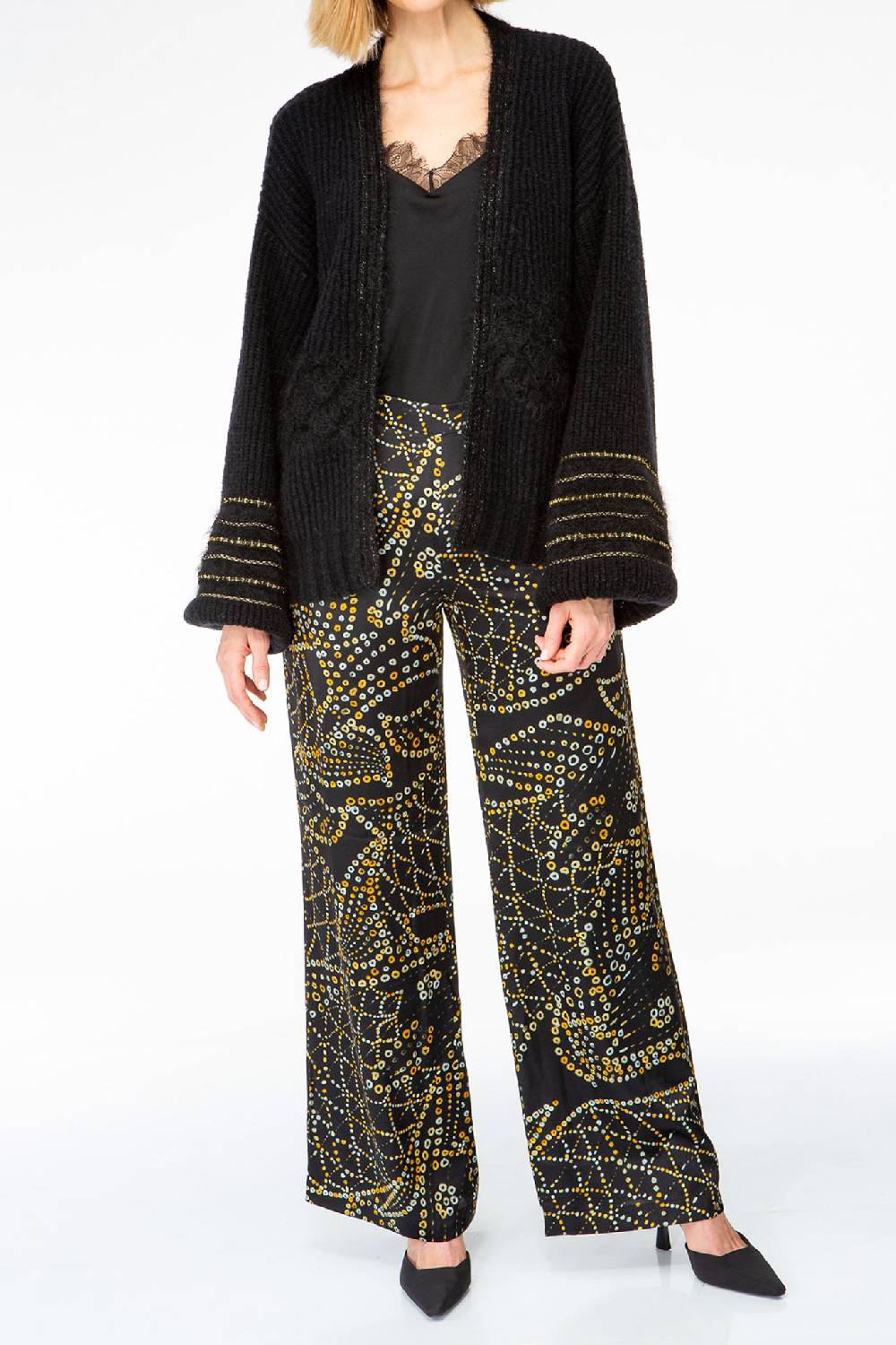 IVI GmbH RAINBOW FISH Bedruckte Hose Mit Weitem Bein Schwarz