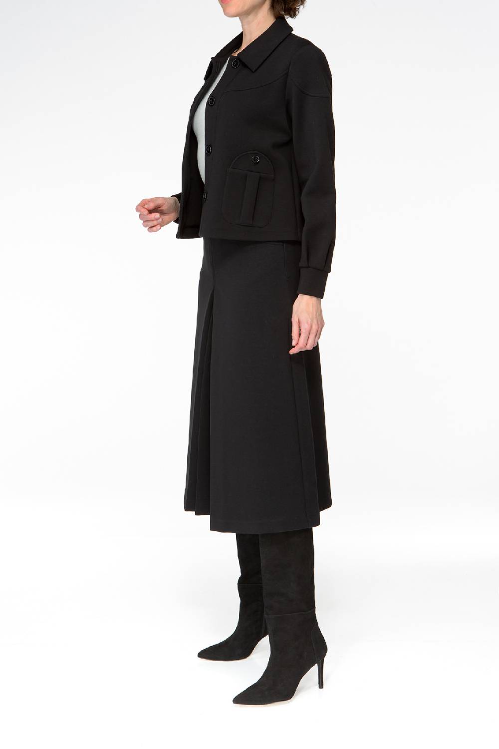 IVI GmbH SOLID JERSEY Kurze Jacke Im Boxy Fit Schwarz